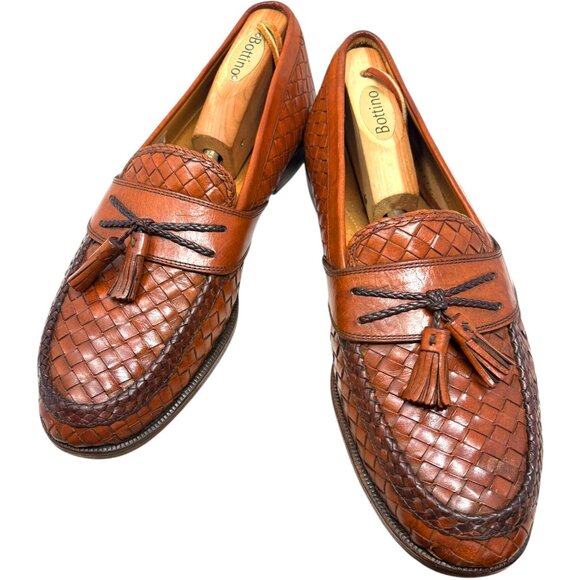 Massimo Emporio Brown Woven Leather Tassel‎ Accent Dress Loafers main image 5